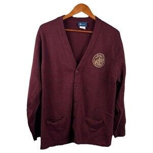 Classroom Womens Cardigan L/S Large Maroon Burgundy Bella Valiente Preppy